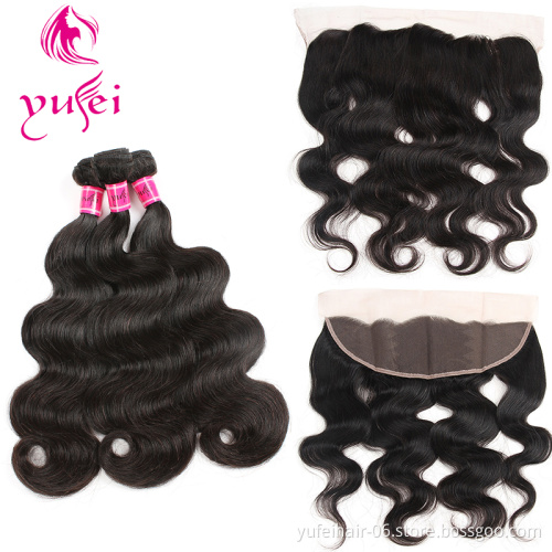 Fast Shipping Virgin Unprocessed Raw Hair Bundle Brazilian Lace Closure Cheap Body Wave
